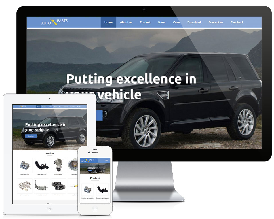 汽车配件外贸响应式英文网站模板